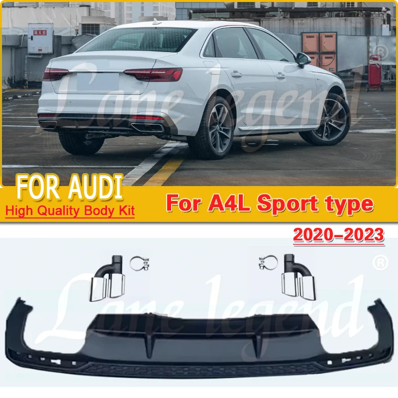 

Car Rear Bumper Lip Spoiler Accessories For Audi A4 A4L 2020-2023 High quality Modify to S4 Style Rear Chin Spoiler