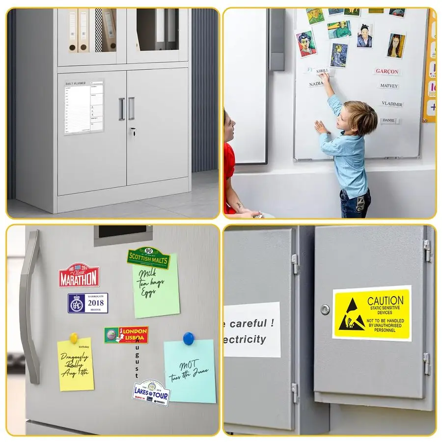 Sheets Printable Magnetic Sheets 8.5x11 Inches for Inkjet Printers, Glossy White Magnetic Print Paper, 12mil Thickness, Flexible