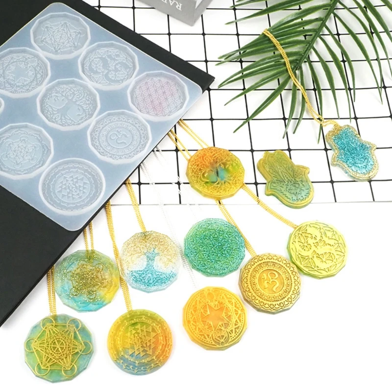 Flower of Life Earrings Eardrop Danglers Silicone Mould DIY Crafts Jewelry Mold Pendants Keychain Casting Resin Drop Shipping