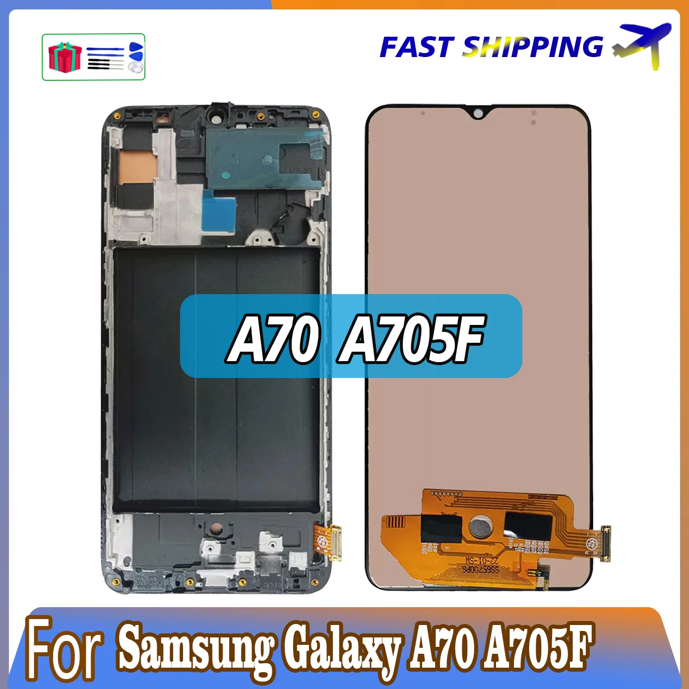 

ЖК-дисплей 6,7 дюйма для Samsung Galaxy A70 A705, сенсорный экран для Samsung A70 A705F, дигитайзер в сборе, замена, 100% протестирован