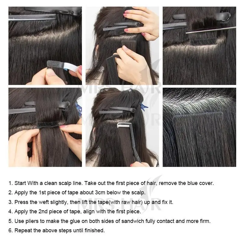 Invisible PU Tape Hair Extensions Hand Tied Tape in Human Hair Extensions Natural Adhesive Tape in Extension 10pcs/pack