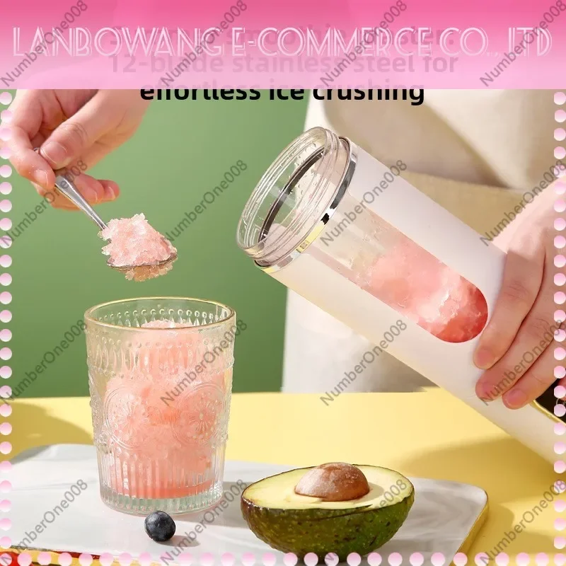 Portable Juicer Cups USB Rechargeable, Personal Blender Small Crushed Ice Maker for Home Kitchen, Mini Travel Smoothie Cup view 5