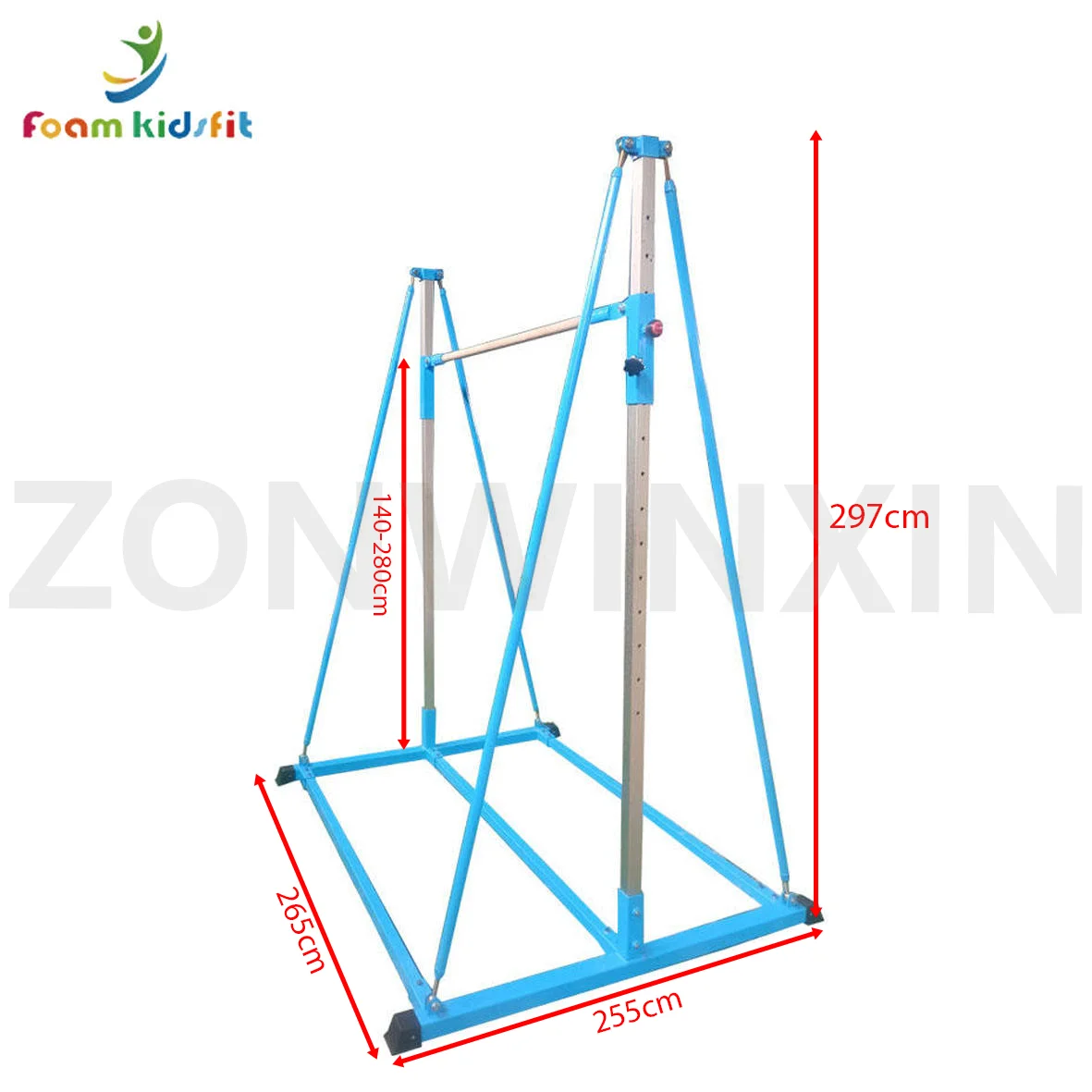 Factory Supply Customized Gymnastics Equipment Free Standing Multifunction Horizontal Bars Stable L Base Space