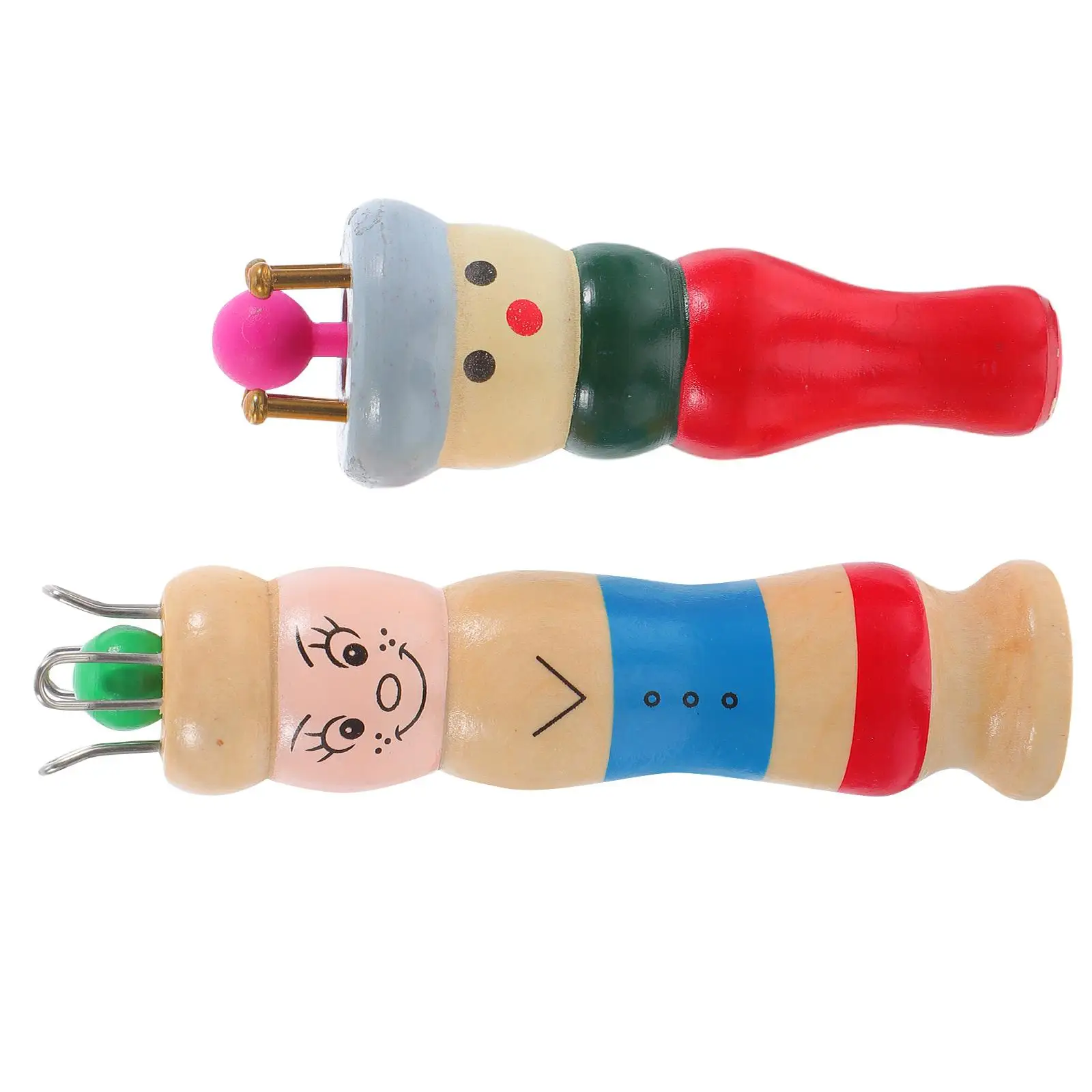 

2Pcs Yarn Braider Wood DIY Cord Maker Tool Knitting Tool Red White Set String Winder Hair Crochet Wood Yarn Holder