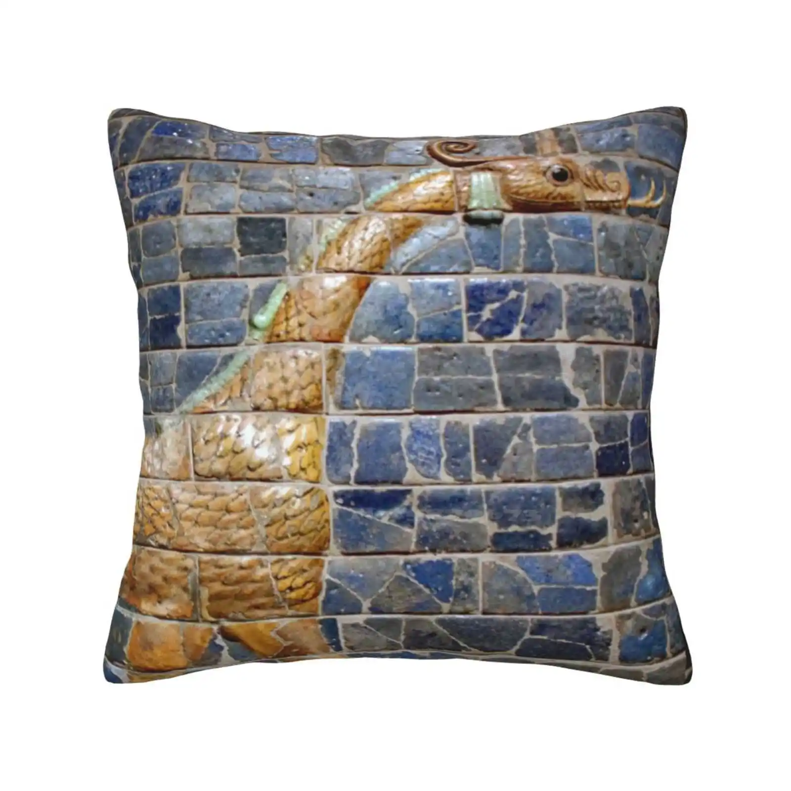 Dragon Of Ishtar Bedroom Office Hug Pillowcase Babylon Mu ? ? U ? ? U Marduk Iran Ancient Gold Blue Tiles Mythology Ishtar Gate