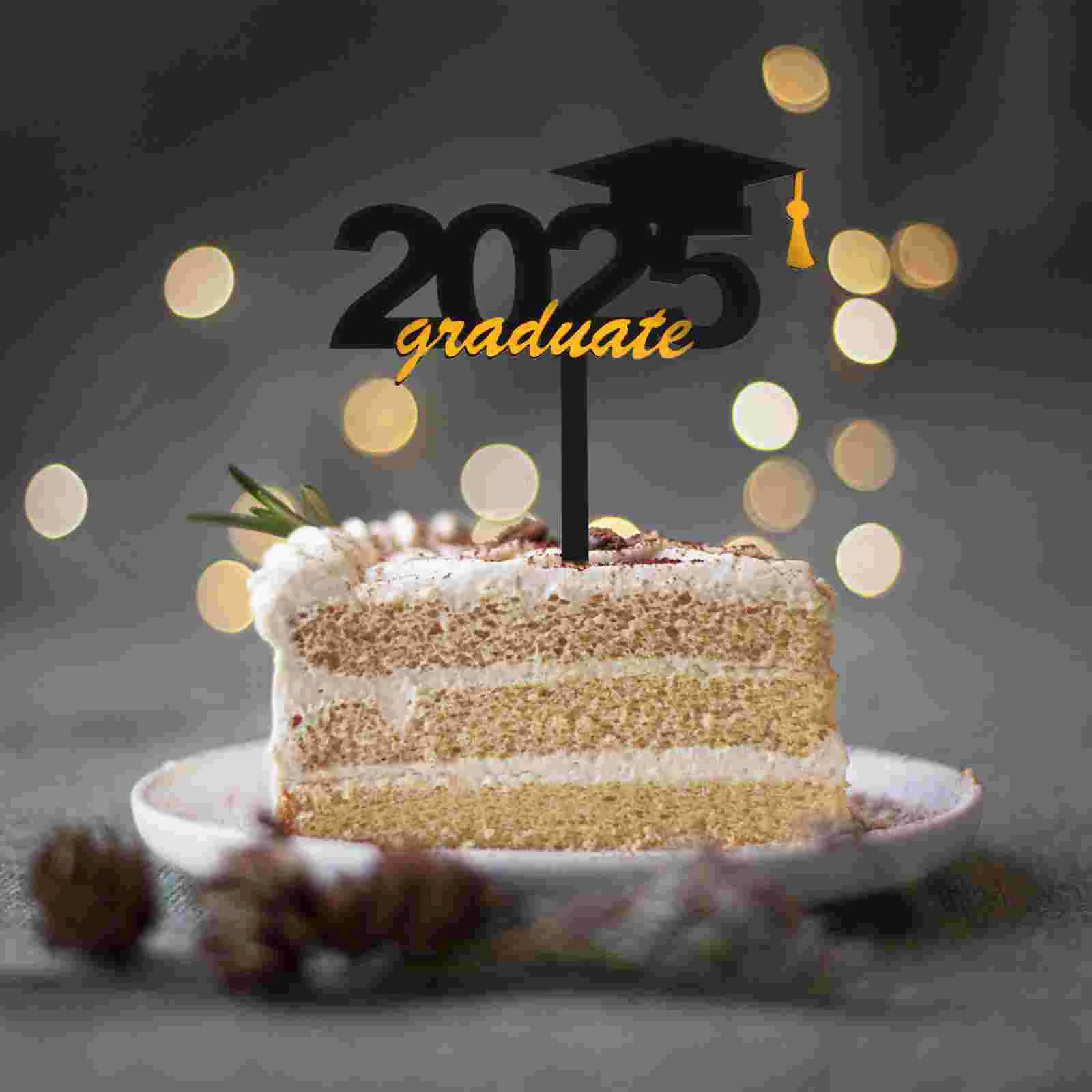 

10 Pcs Cake Insert Congrats Grad Topper College Graduation Acrylic Decoration Decorate Graduationdecoration