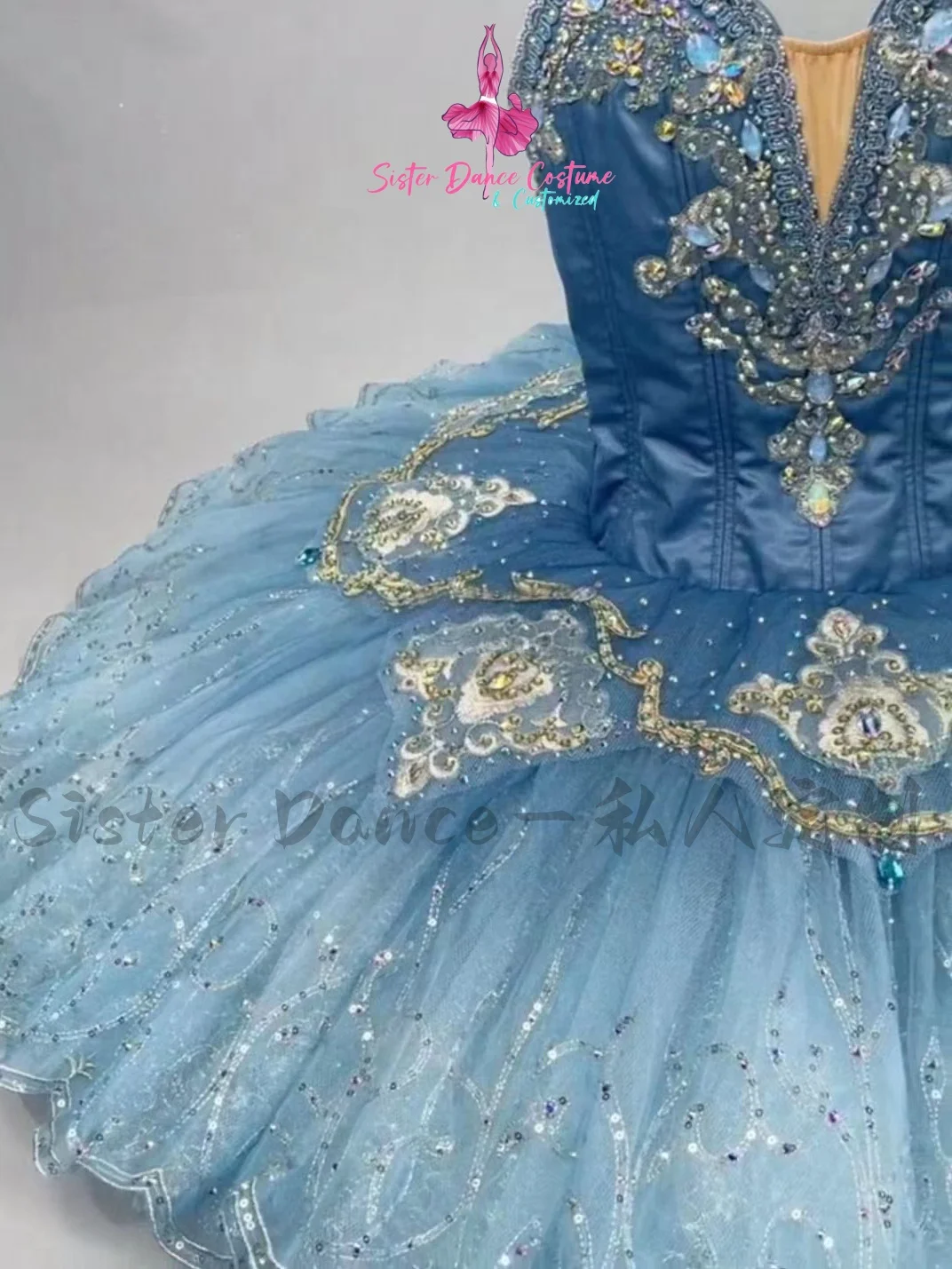 New high-end professional blue classical ballet skirt private custom adult children performance competition dress women\'s wear