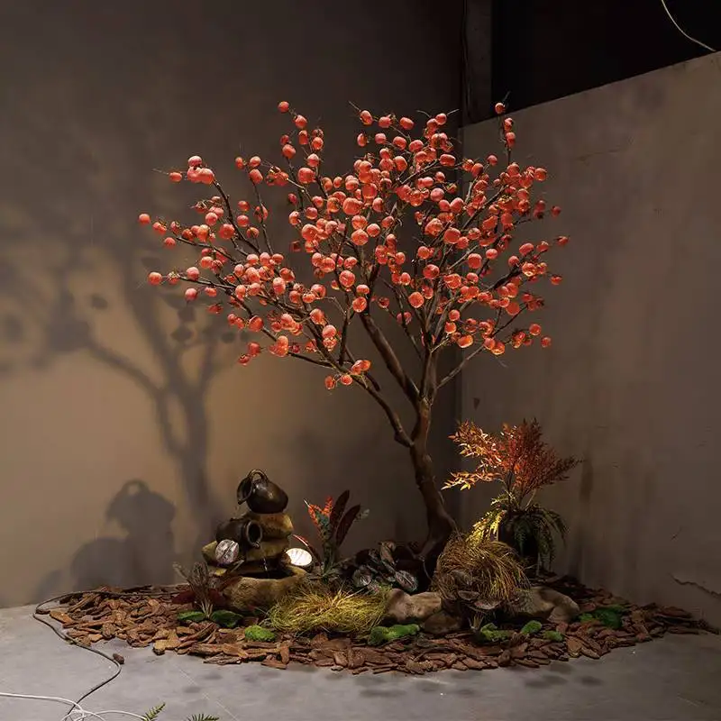 

Persimmon simulation fake tree landing club plant landscaping upside down interior decoration