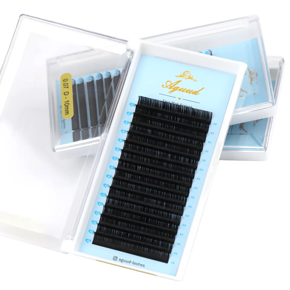 AGUUD J B C D Wimpernverlängerung, natürliche individuelle runde Wimpern, Korea-Seidenwimpern, weiche künstliche Nerz-Volumen-Wimpernverlängerung, Zilien – Detail 25