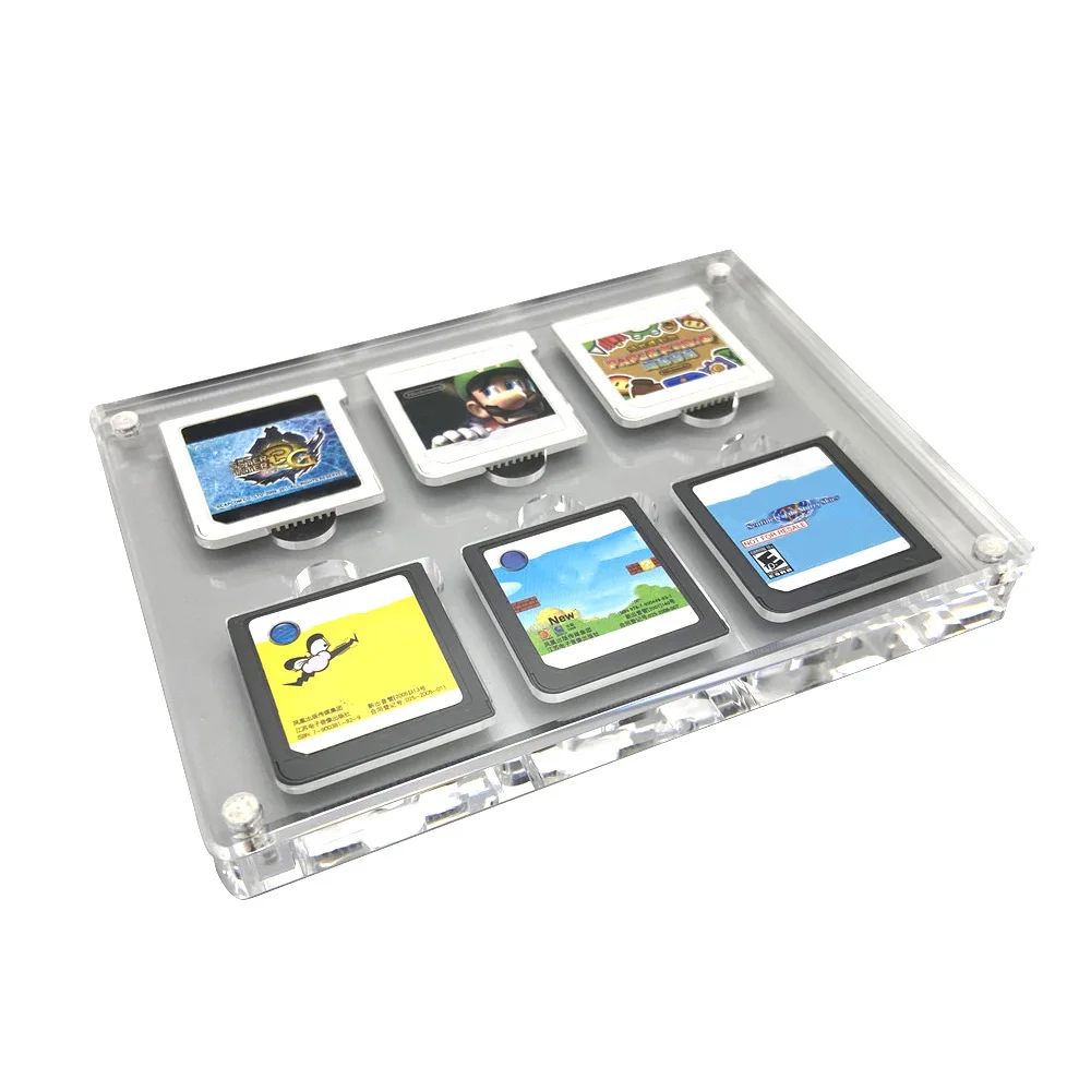 1/6 شبكة عالية الجودة بطاقة الألعاب غطاء مغناطيسي المحمولة التخزين المنظم حافظة شفافة لملحقات ألعاب نينتندو 3DS