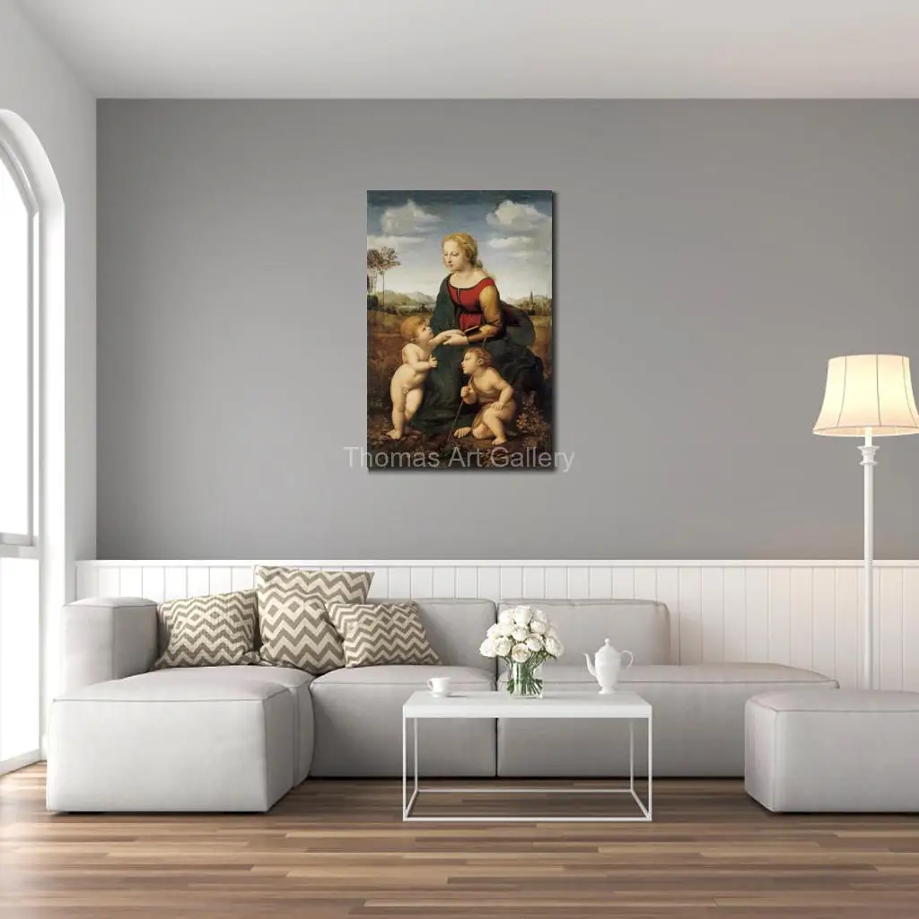 Madonna and Child by Raphael Sanzio Canvas Prints HD Italian Renaissance Religious Art Wall Decor for Living Room Home Chapel
