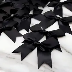 (50pcs) 1 inch Champagne ribbon bows Polyester Satin Bow Flower DIY Craft Decoration