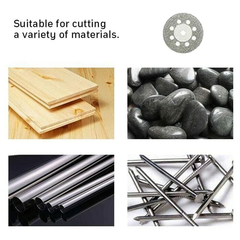 10 Pcs Diamond Cutting Wheel Cut Off Discs Coated Rotary Tools With Mandrel 22Mm For Dremel