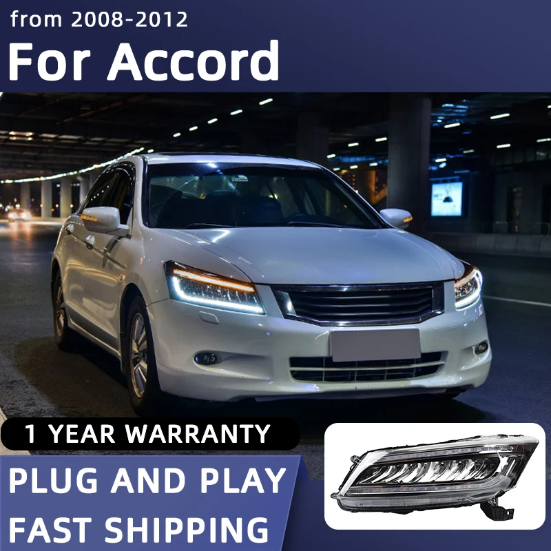 

Стайлинг автомобиля, фары для Honda Accord G8, светодиодные фары 2008-2013, фары головного света, дневные Фотоэлектрические линзы, автомобильные аксессуары