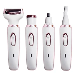 4 in 1 Women Electric Epilator Bikini Eyebrow Nose Lady Trimmer Facial Hair Removal Face Body Painless Female Shaver Depilator