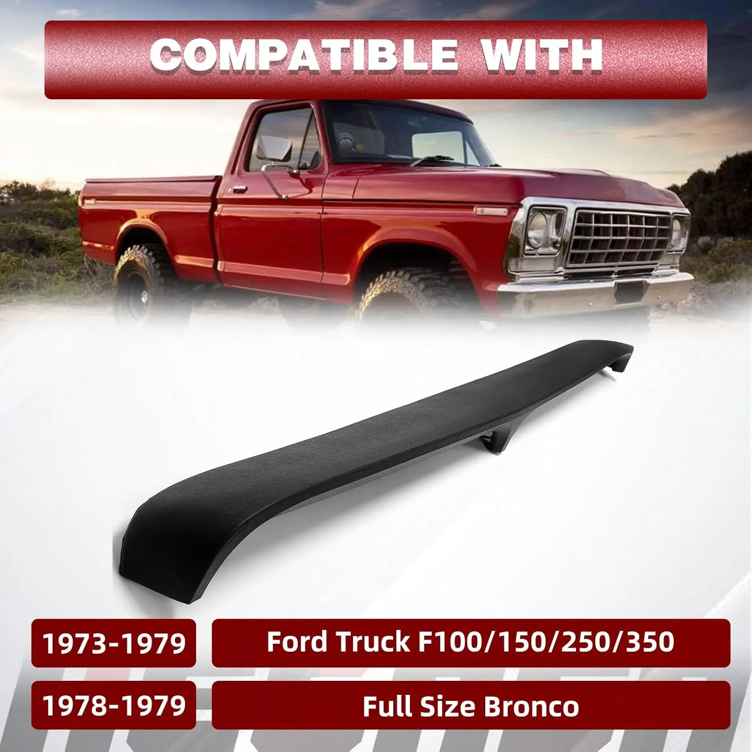 Dash Pad for 1973-1979 Ford F100 F150 F250 F350 Bronco, Black, Replaceable and Protective