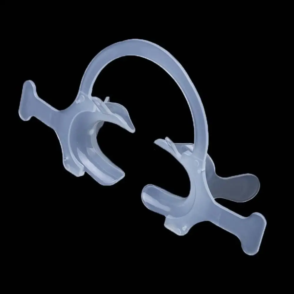 S/M/L C Type Mouth Opener Orthodontic Oral Care Cheek Lip Retractor with Handle Transparent Professional Dental Tool