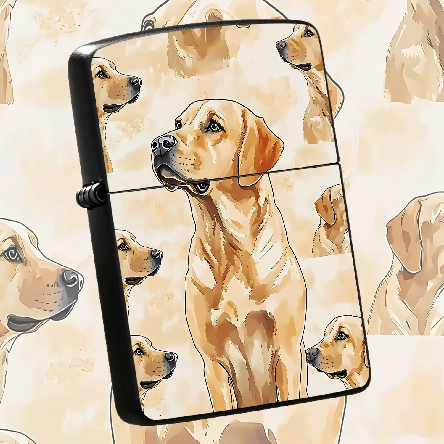 Cute Golden Retriever Labrador Themed Portable Lighter, Art Illustration Dog Creative Practical Goodie, Ideal For Daily Outing Home Relaxation Outdoor Camping, Gifting And Self Use, Durable High Appearance Level Feature A Humorou And Intere