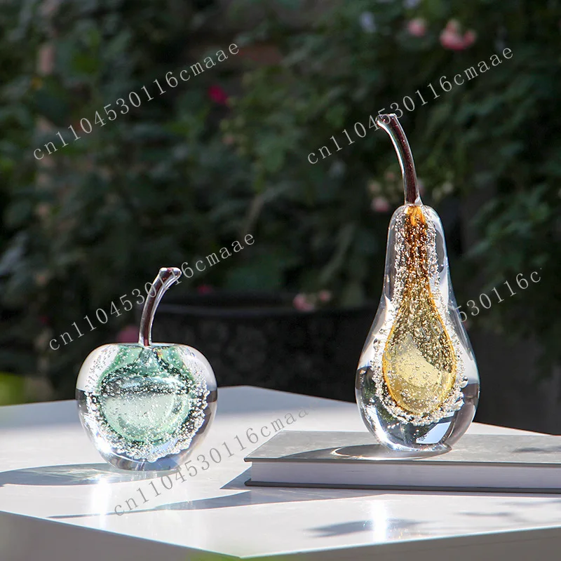 Nordic art modern blown glass apple pear light luxury elegant living room housewarming party decoration creativity