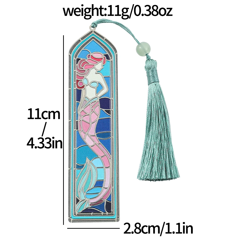1pcs Mermaid Pane Metal Bookmark, Oil Painting Style, Reading Accessory Suitable for Bookworms, Valentine's Day Gift for Wife