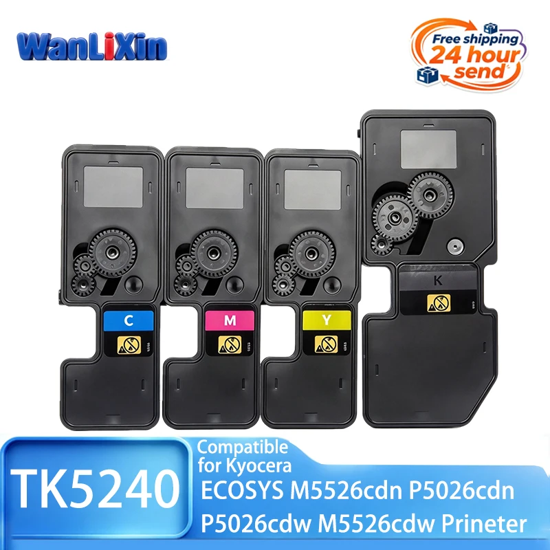 1/2 set 5240 TK5240 TK-5240 Toner Cartridge with chip Compatible For Kyocera ECOSYS M5526cdn P5026cdn  P5026cdw M5526cdw Printer