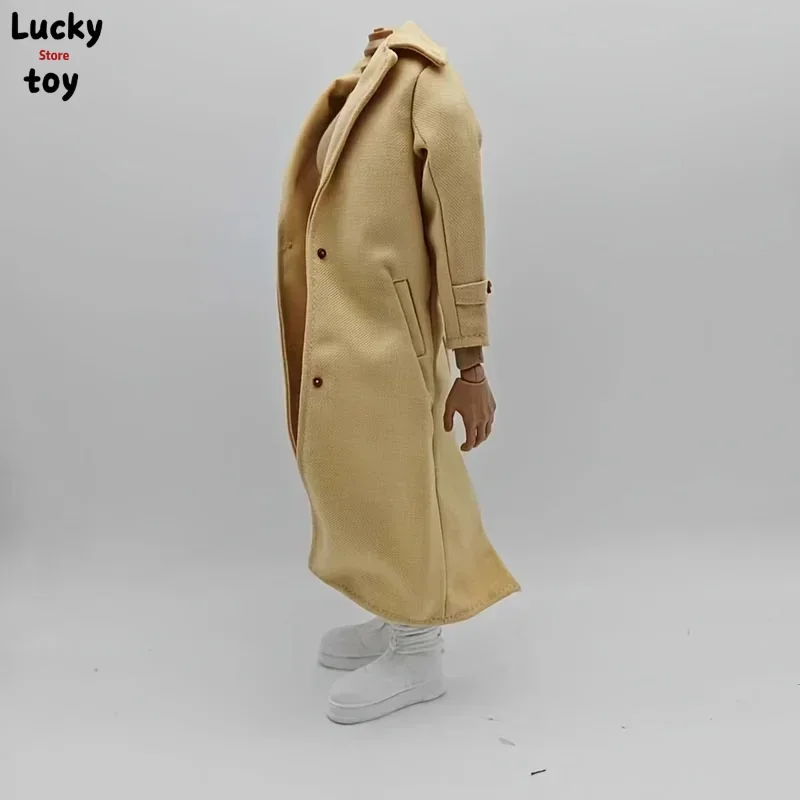 1/6 Scale Windbreaker Clothes Khaki Coat Male Solider Trenchmodel for 12inch Action Figure Doll Toy