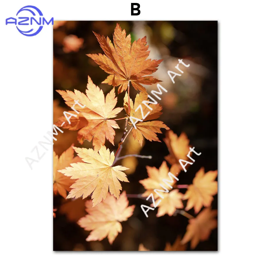 1Pc/6Pcs Autumn Maple Leaves Bike Camera Fall Deer Posters Painting Wall Art Pictures Prints Canvas For Living Room Home Decor
