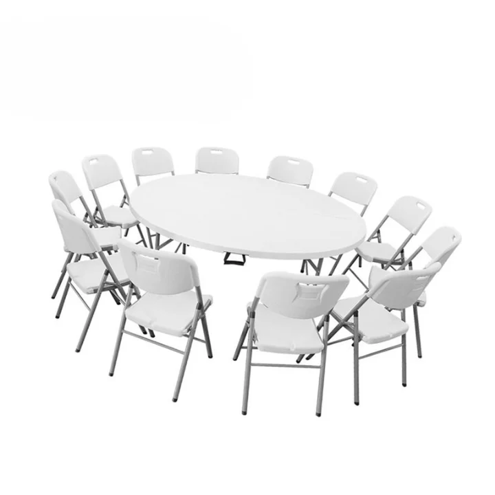 Round Plastic Foldable Dining Table for Events and Wedding Banquets - New Arrival