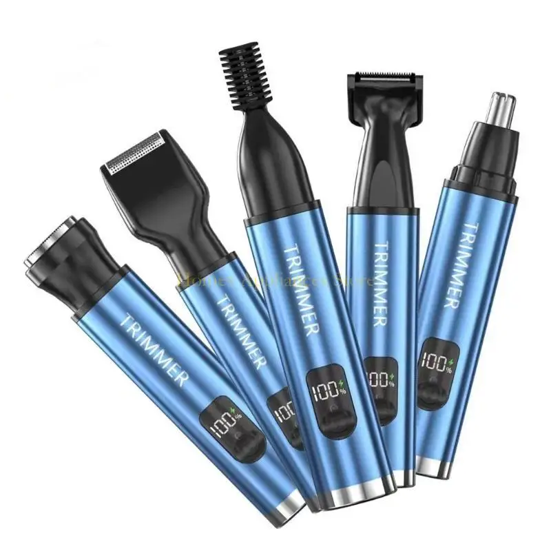 D0AB Beard Grooming Tool 5 in 1 أداة حلاقة كهربائية مقاومة للماء ملمس ABS