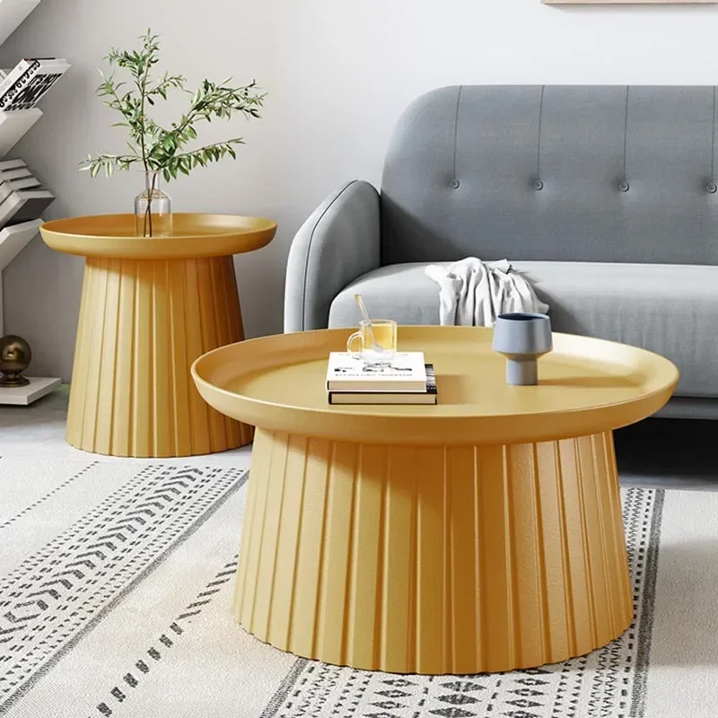 Living Room Tea Table Nordic Side Tables Plastic Sofa Table Luxury White Round Coffee Table Home Furniture Decor Center