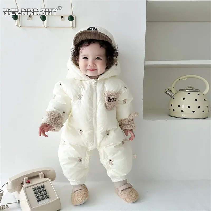 

Cozy Cute Infant Baby Winter Onesie - Thickened Cotton Jumpsuit Romper , Ideal for Newborn Kids Outings and Crawling