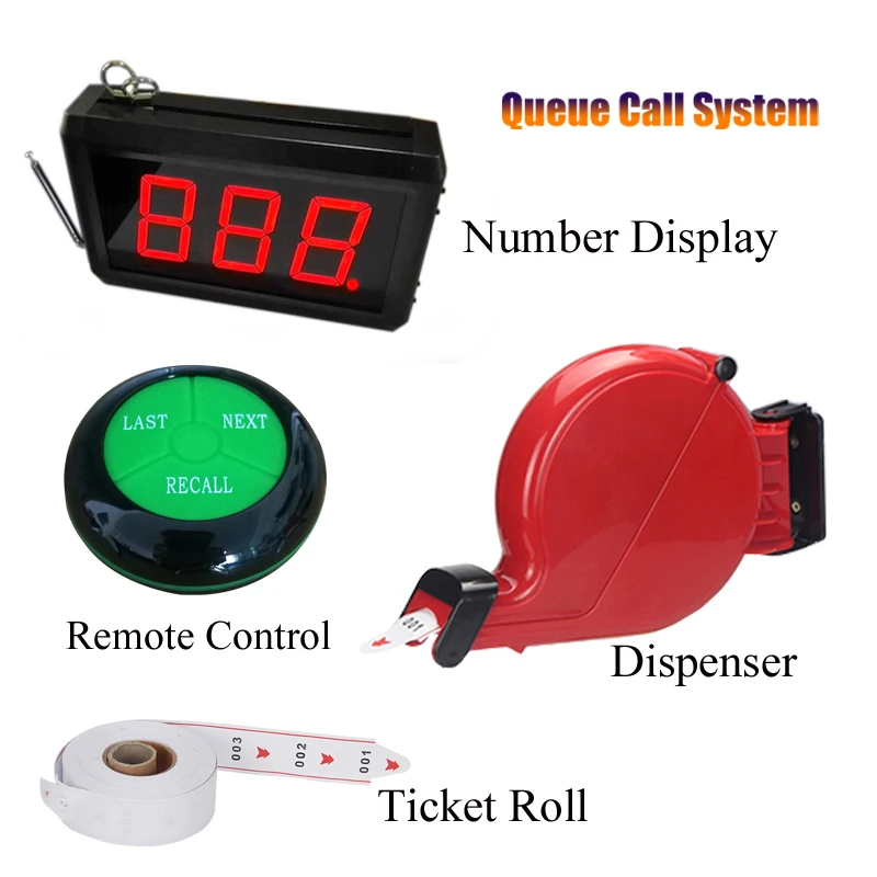 433.93mhz Take a Number System 3-digit Display Next Control Button Queue Call Bell Wireless Number Waiting System K-302+K-O1-N