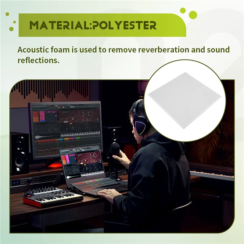 AA67-6PCS Acoustic Absorption Panel 12Inch X 12Inch X 0.4Inch Sound Proof Padding For Echo Bass Isolation For Acoustic