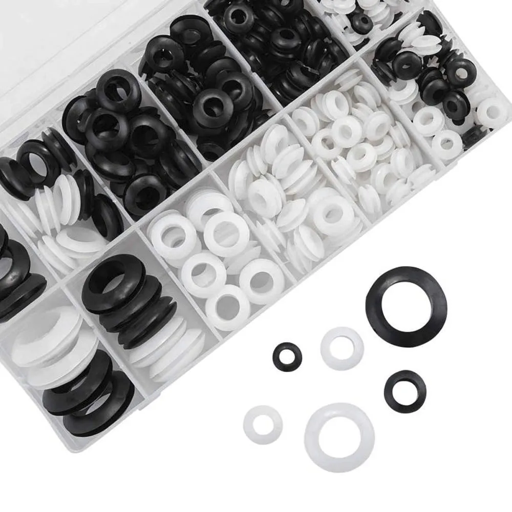 325 قطعة حلقة مطاطية لتشكيلة حشية حلقة العيينة-1/4 بوصة 5/16 بوصة 3/8 بوصة 7/16 بوصة 1/2 بوصة 5/8 بوصة 7/8 بوصة 1 بوصة لكابل توصيل سلك السيارات #3
