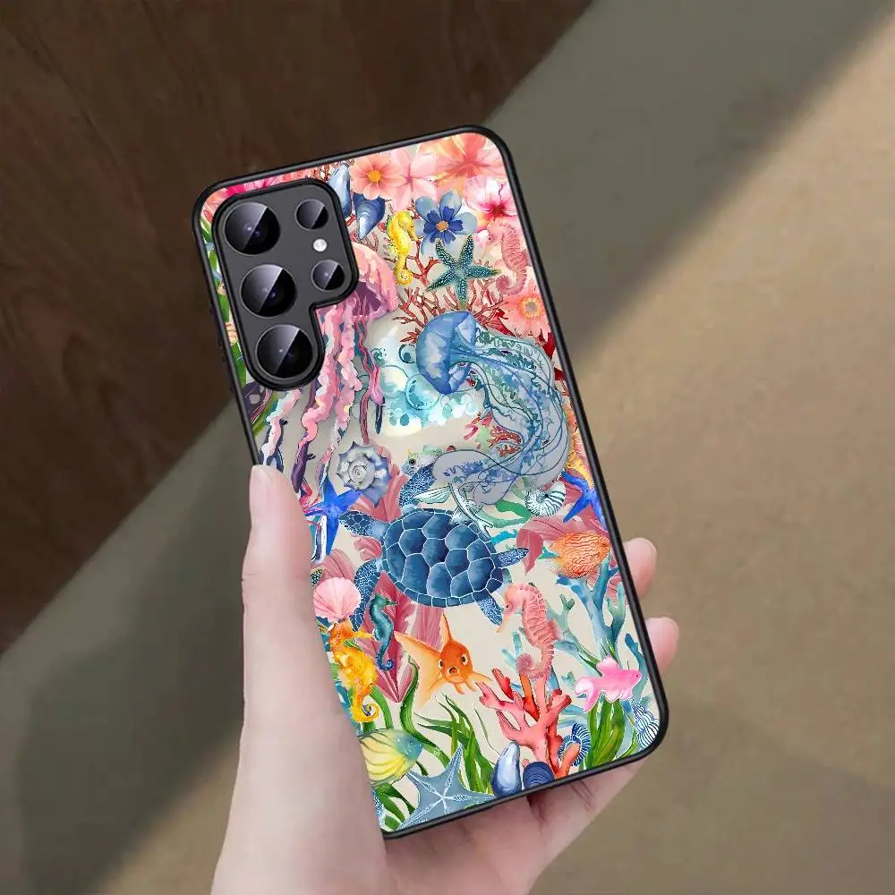 شاطئ البحر مشهد موجة الشاطئ قضية الهاتف لسامسونج غالاكسي S25 S23 S24 FE S22 S20 S21 S10 S9 زائد لايت الترا FE S30 نوت 20 10