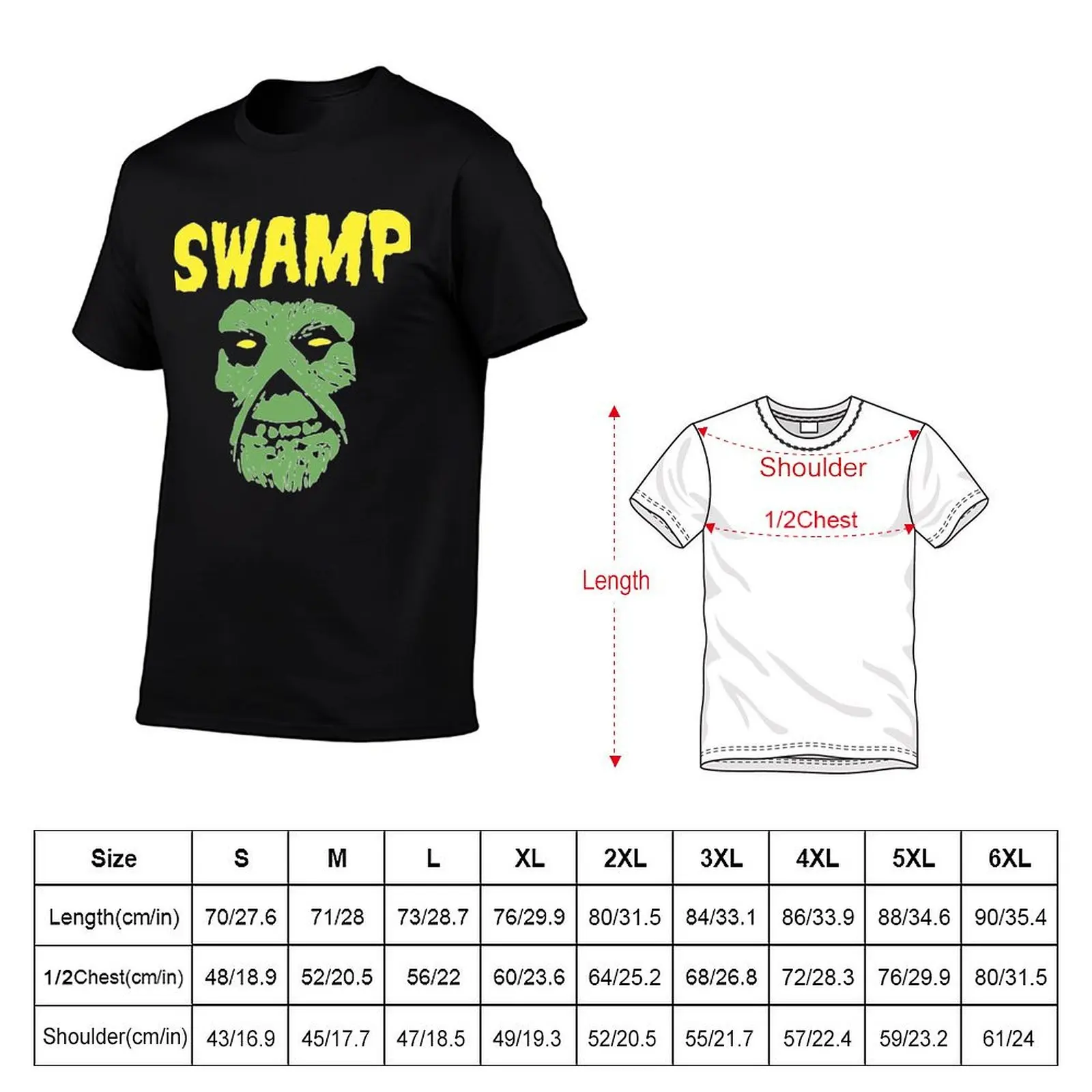 Swamp Thing Punk Rock Mashup T-Shirt Urban Style Casual Short Sleeve Top