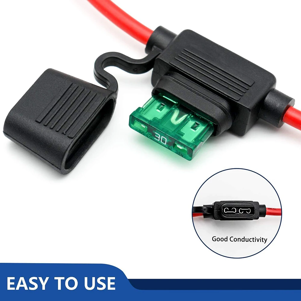 12 AWG Inline-Sicherungshalter – geeignet für 30A Automotive-Sicherungshalter, Nr. 30A. 12 Sicherungshalter (6 Packungen) – Detail 3