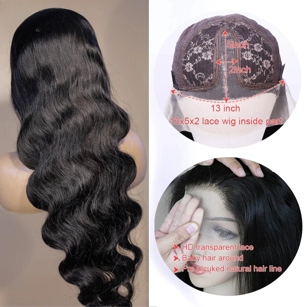 Rosabeauty Nature Color HD Transparent 5X5 Glueless Wig Body Wave Wigs 13X6 Lace Frontal 13X4 Front Human Hair 150% Density