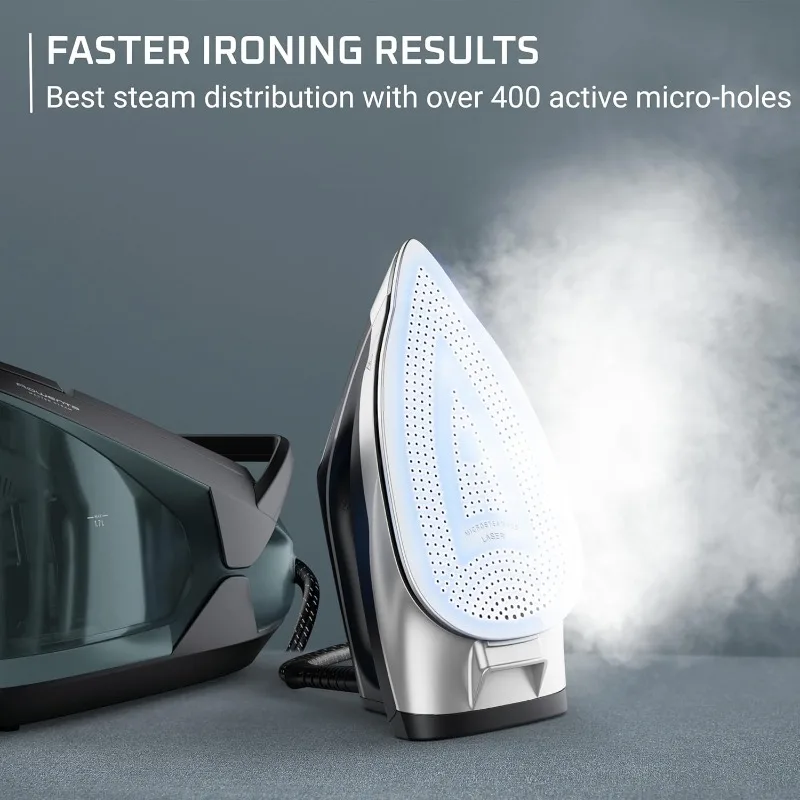 Iron Steamer for Clothes, Master Steam Station, Professional Steam Iron For Clothes with Stainless Steel Soleplate 57 oz