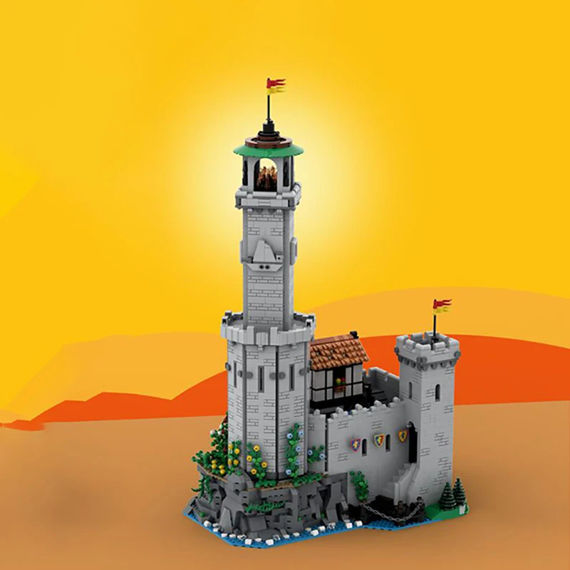 

3398PCS MOC Building blocks Castle Fortified Lighthouse shield Retro Medieval Street DIY child Toy holiday Gift