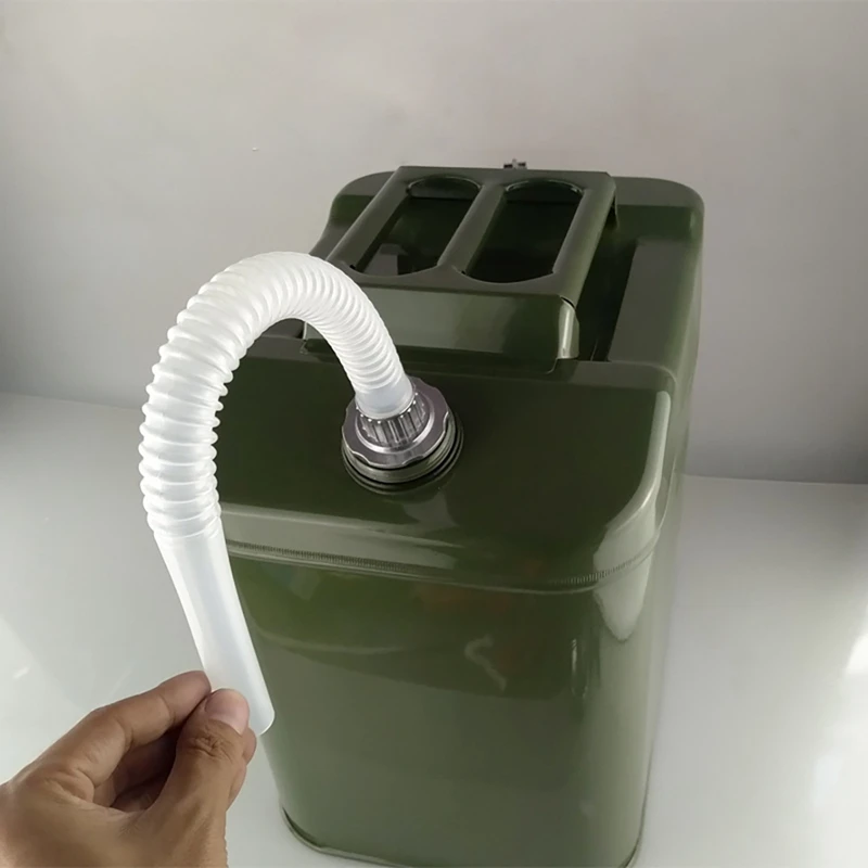 Metal Fuel Jerry Can For Petrol With Flexible Spout Built-In Oil Guide For Car Travel RV (Empty Oil Can)