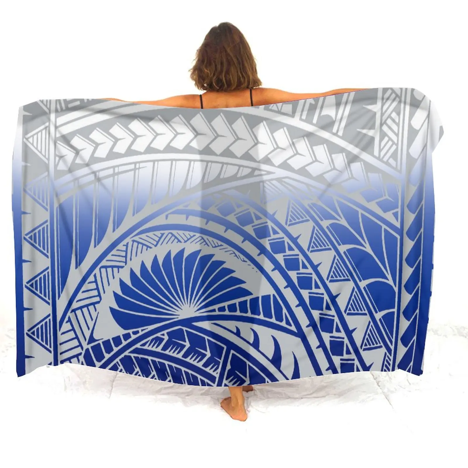 New Women's Sarong Polynesian Pattern Design Seaside Vacation Windbreak Cape Hawaiian Party Swimsuit Coat One-Piece Sarong