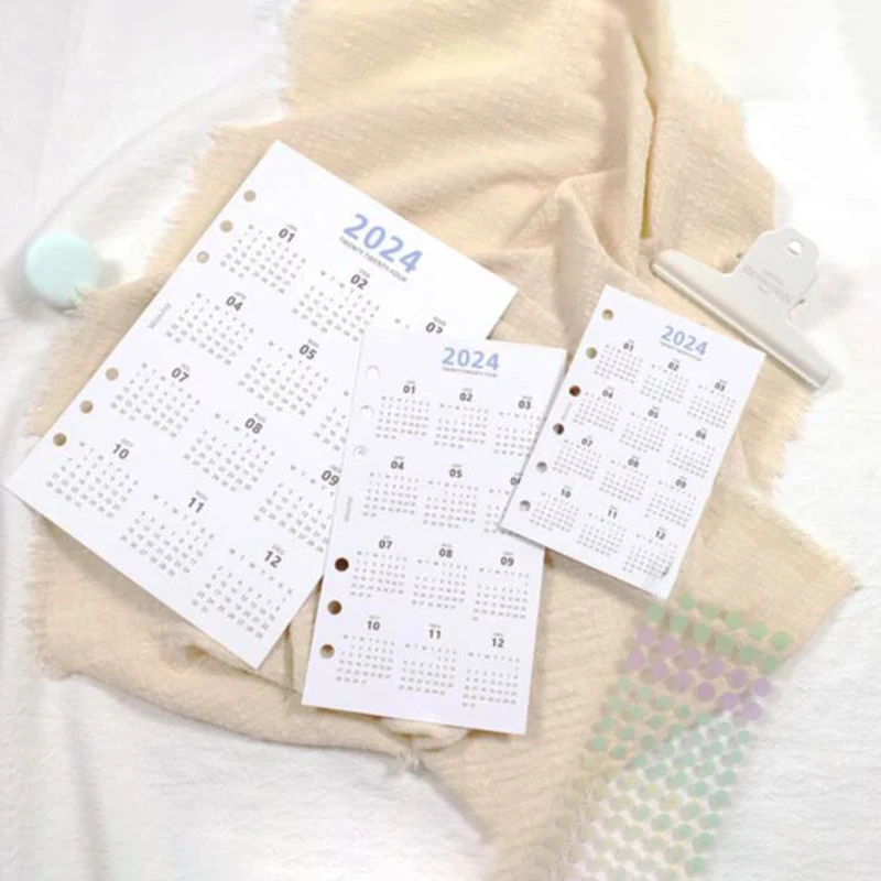 A5 A6 A7 Notebook Dividers 2024 Calendar Binder Index Page 6 Rings Loose Leaf Journal Planner Index Divider Bookmarks Office