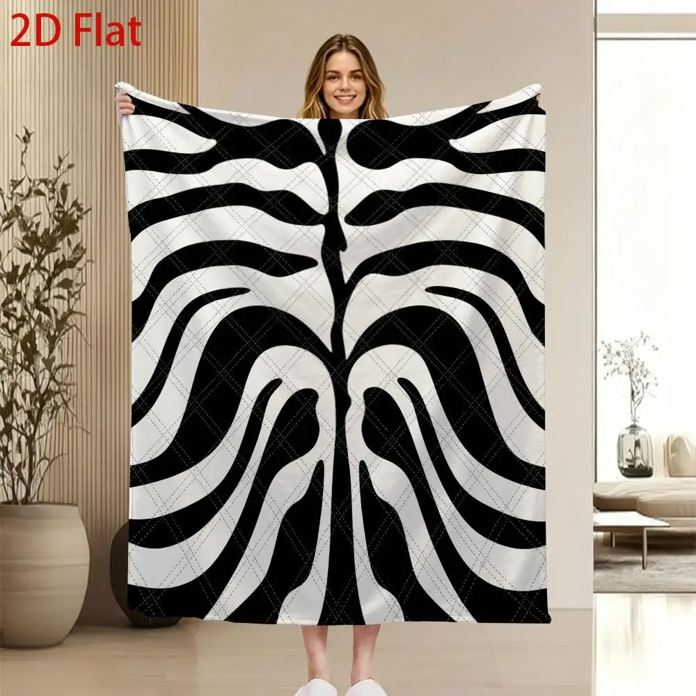 Modern Zebra Pattern Blankets Warm Cozy Sofa Throw Blanket Trendy Gothic Room Decor Bed Nap Bedspread Blanket