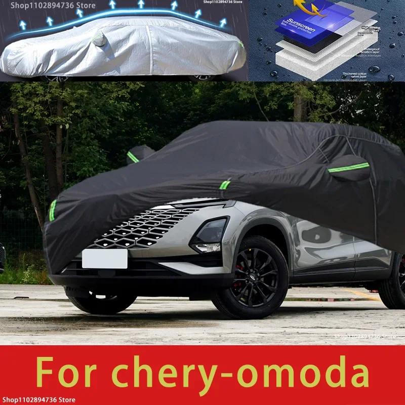 

Для chery omoda fit наружная защита полные автомобильные Чехлы Снежный чехол солнцезащитный водонепроницаемый пыленепроницаемый наружный черный чехол для автомобиля