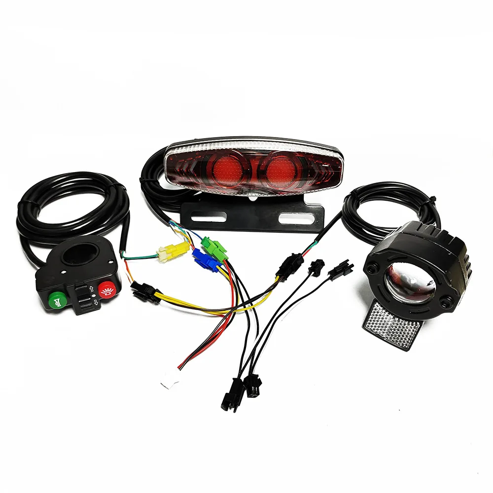 Electric Headlight for Cycling EBike, Front and Rear Warning Lights, LED Night Spotlight, Latest Headlamp, 36 V, 48V, 60V