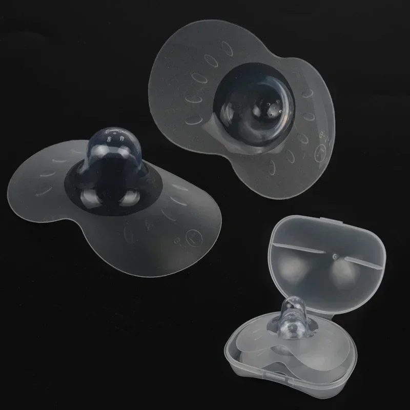 1set Silicone Nipple Protectors Feeding Mothers Nipple Shields Protection Cover Breastfeeding with Clear Carrying Case