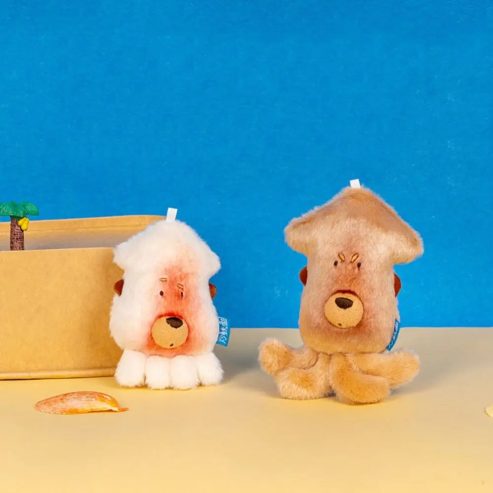 PP Baumwolle Tintenfisch Plüsch Schlüsselanhänger Flauschige weiche Tintenfisch Plüsch Puppe Anhänger Tragbare komfortable Tintenfisch Plüsch Schlüsselanhänger Geburtstagsgeschenk