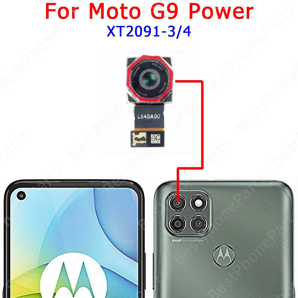 Per Motorola Moto G9 Play G9 Plus Power Back anteriore vista posteriore posteriore grande modulo fotocamera Selfie cavo flessibile di ricambio