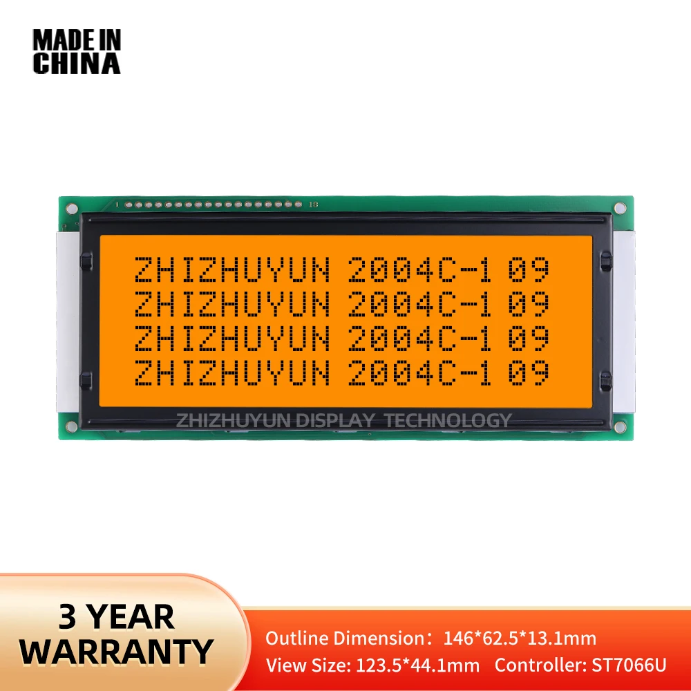 2004C1 Large Character Screen Orange Light Black Characters English LCD Display Screen LCD Screen Voltage 5V